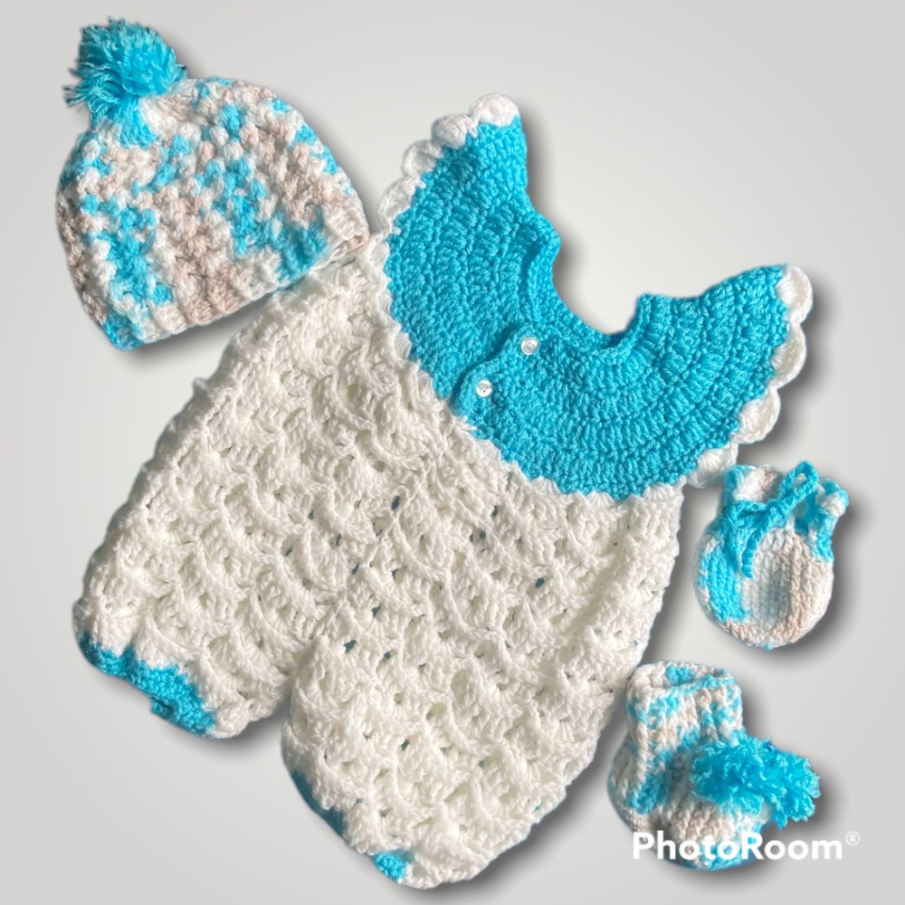 Handmade crochet baby set